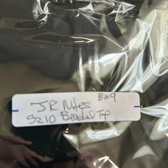 Vintage J.R. Nites  by Caliendo Black Beaded Top Bell Sleeves Size 10 Whimsigoth - Picture 16 of 16